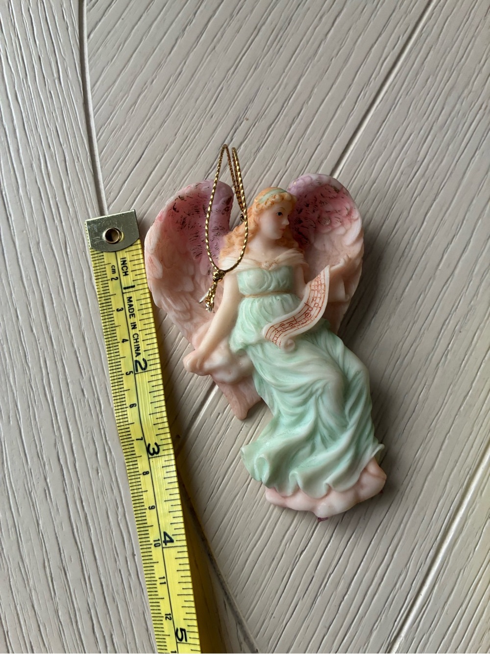 Seraphim Classics Angel Figurine in‎ Mint Green and Pink. Cottagecore decor - Picture 7 of 8
